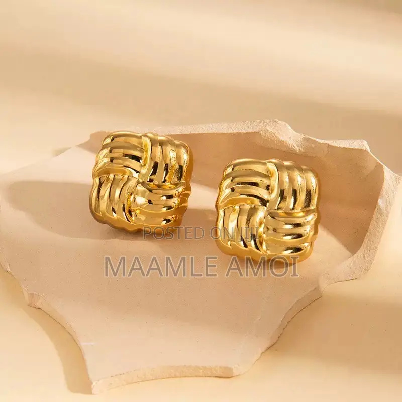 Cute Golden Statement Earrings