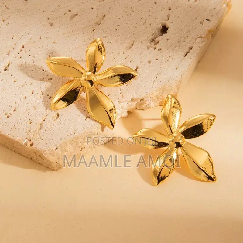 Cute Golden Statement Earrings