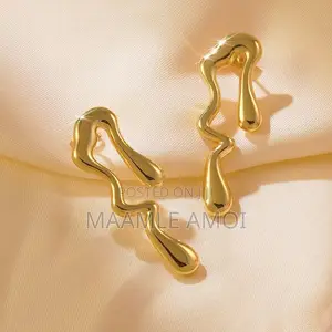 Cute Golden Statement Earrings