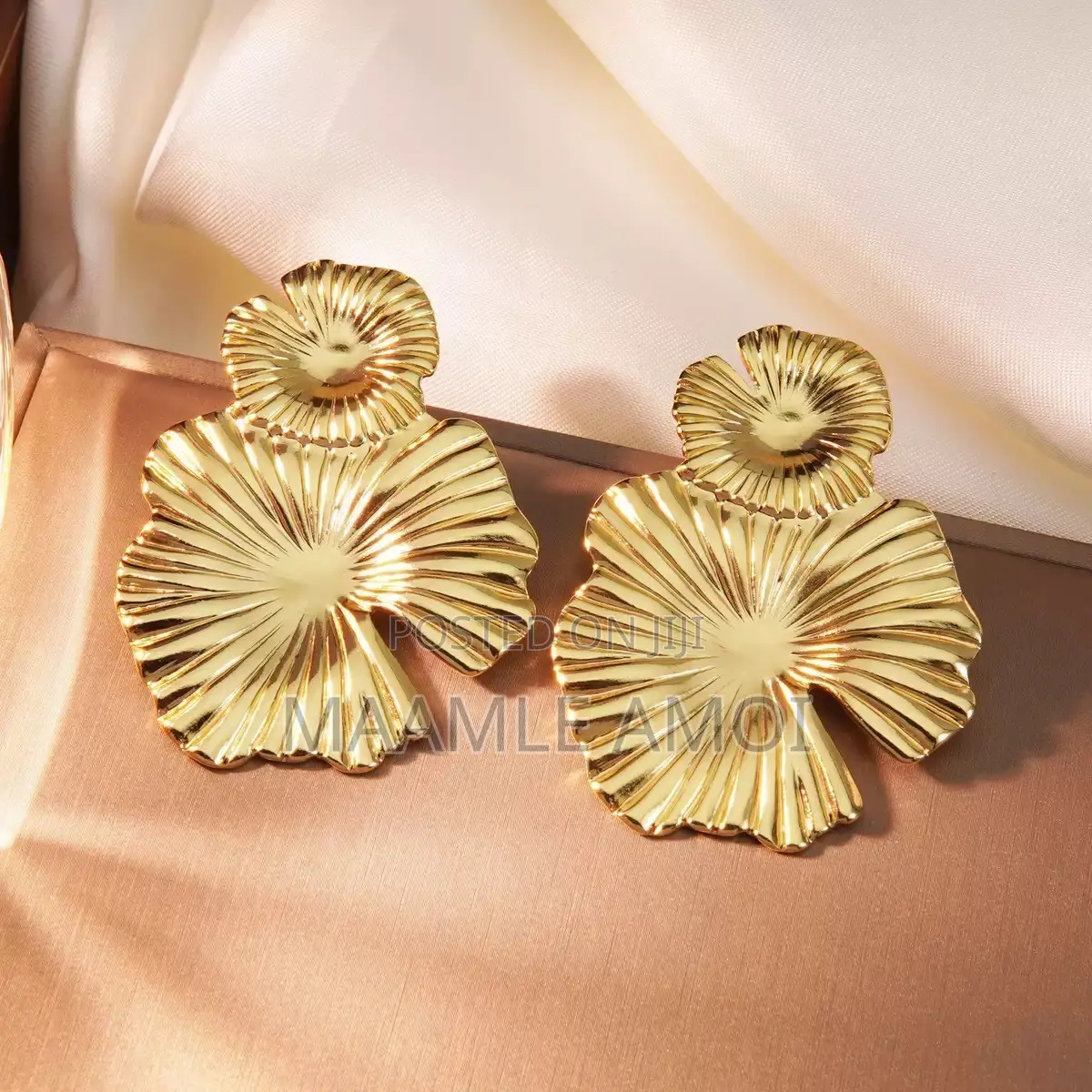 Cute Golden Statement Earrings