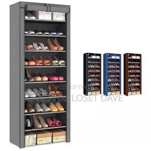 9 Tier Shoe Rack -Grey