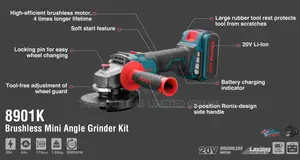 Mini Angle Grinder Kit - Brushless / Codeless 8901K RONIX