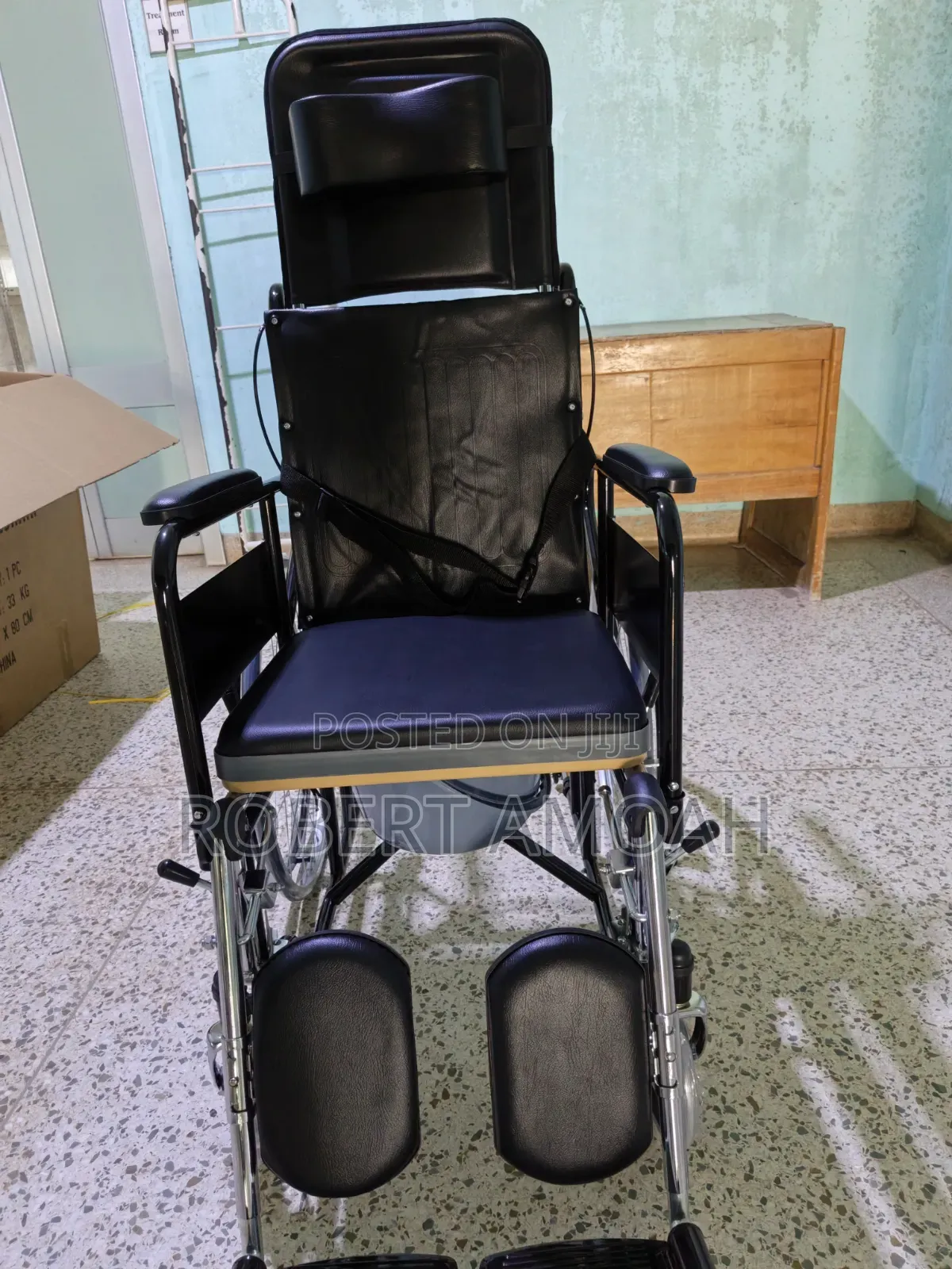 Long Back Comode Wheelchair