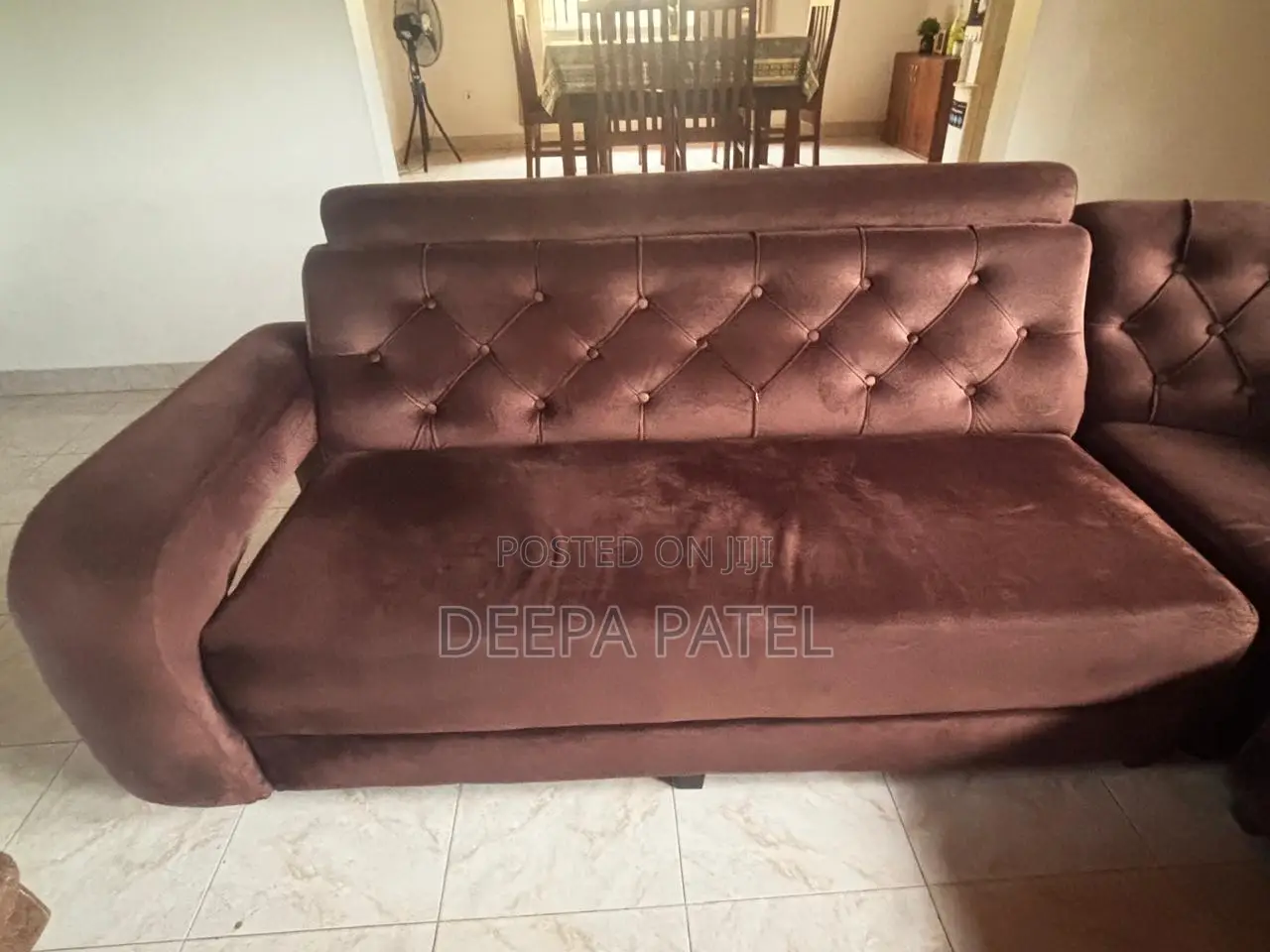 Sofa Set, 3+3+1, Brown Color, Home Used in Good Condition