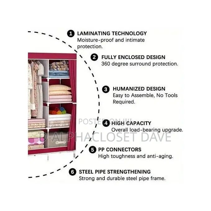 Portable Wardrobe -Wine