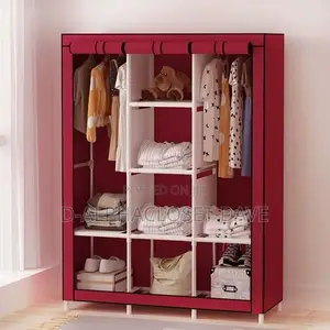 3-in-1 Porable Wardrobe -Wine