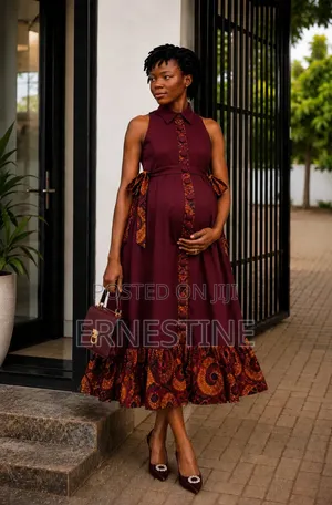 4 Colours Maternity Shirt Dress_