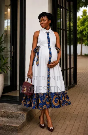 4 Colours Maternity Shirt Dress_