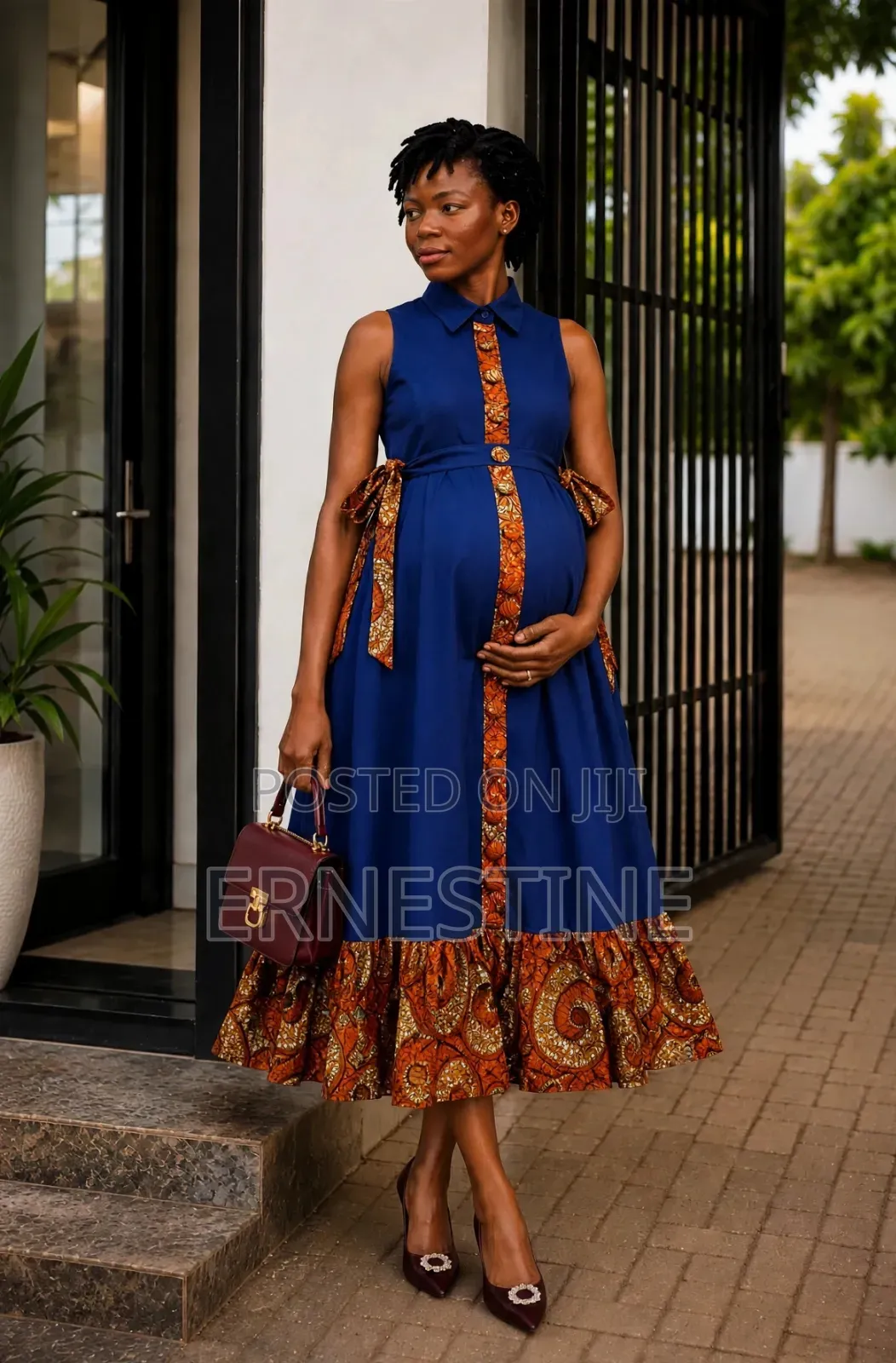 4 Colours Maternity Shirt Dress_