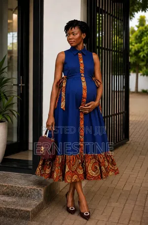4 Colours Maternity Shirt Dress_