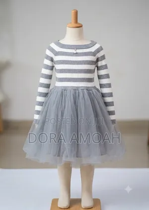 Cozette Striped Tulle Dress