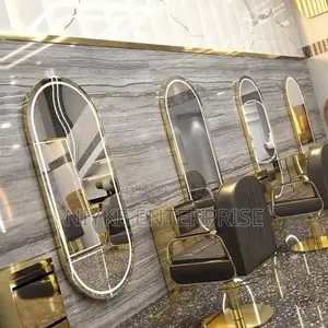 Arched LED Wall Mirror – Luxury Gold Frame Full-Length Mirror