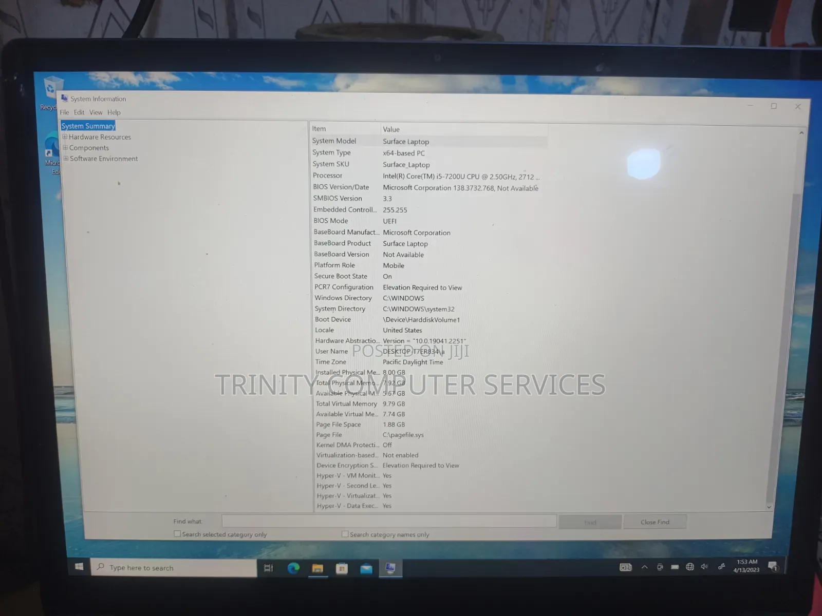 Laptop Microsoft Surface 8GB Intel Core i5 SSD 256GB