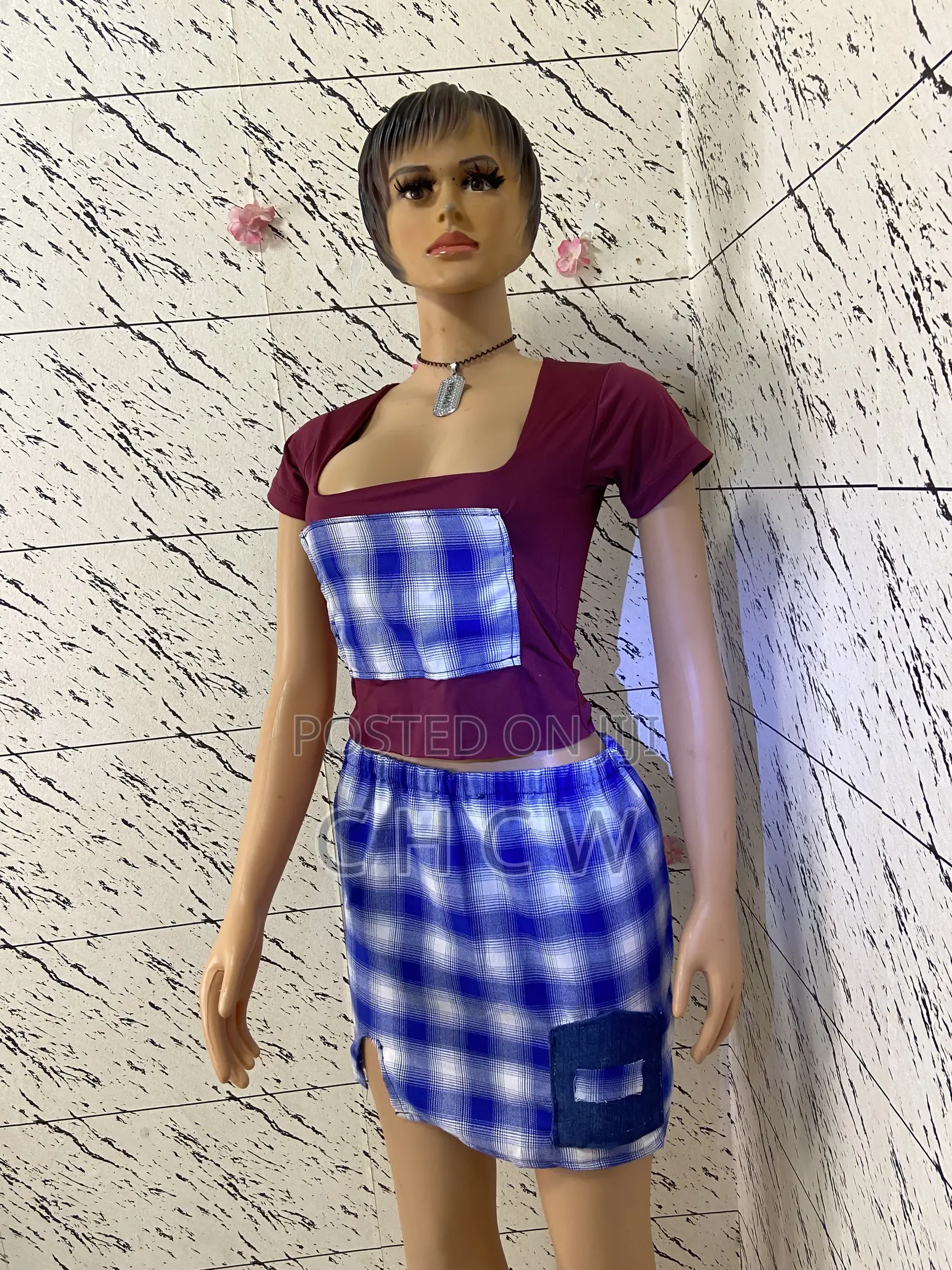 Flatted Crop Top and a Matching Mini Skirt