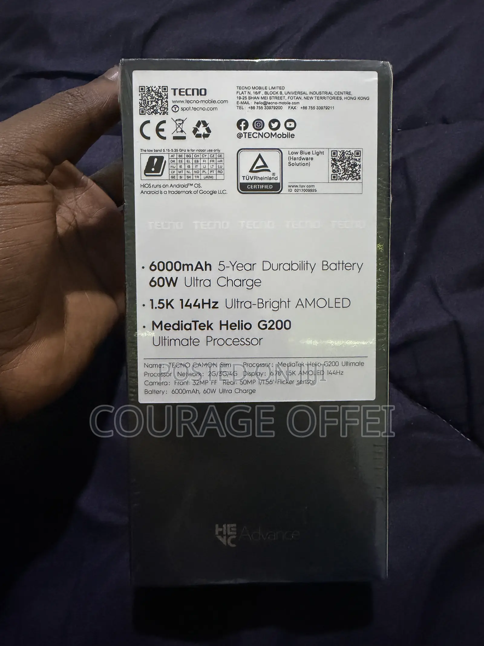 New Tecno Camon Slim 256 GB Blue