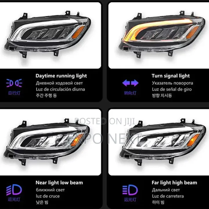 Led Headlights for Mercedes Benz Sprinter W907 2019 - 2023