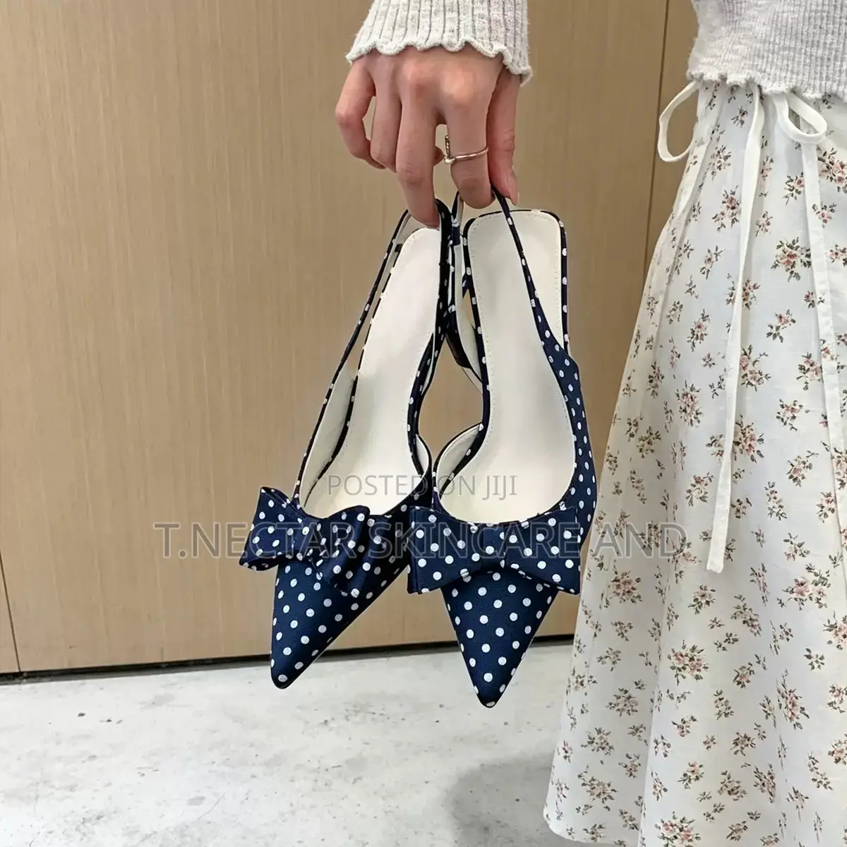 Polka-Dot Bow Heel Shoe