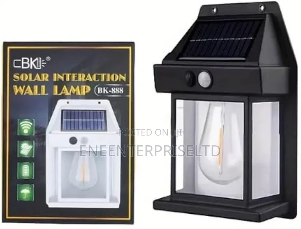 Outdoor Solar Wall Light With Motion Sensor - Black