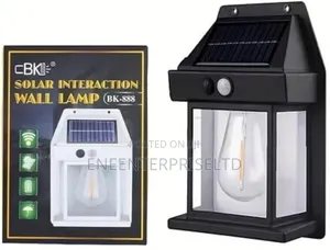 Outdoor Solar Wall Light With Motion Sensor - Black