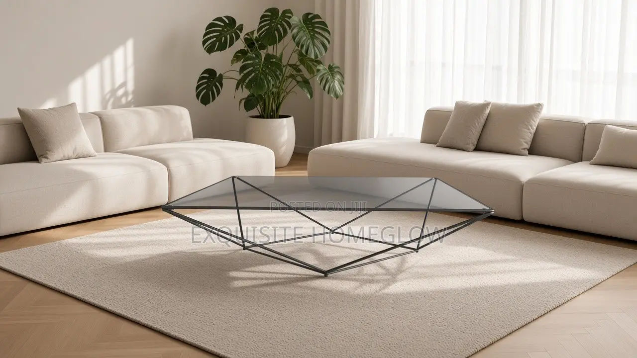 Italian Minimalist Tempered Glass Coffee Table(90cmx90cm)