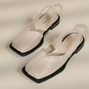Square-Toe Slingback Flats