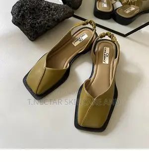 Square-Toe Slingback Flats