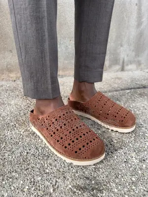 Zara Perforated Slide-Brown
