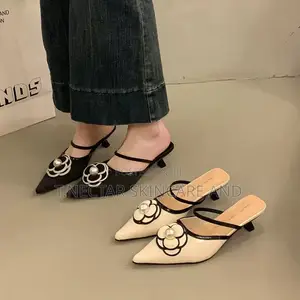 Elegant Floral Pointed-Toe Slingback Heels