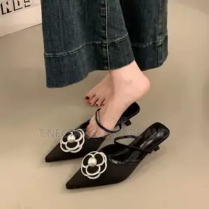 Elegant Floral Pointed-Toe Slingback Heels