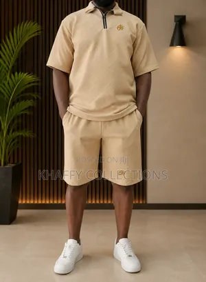 Trending Unisex 2- Piece Off Casual Set - Polo Top and Short