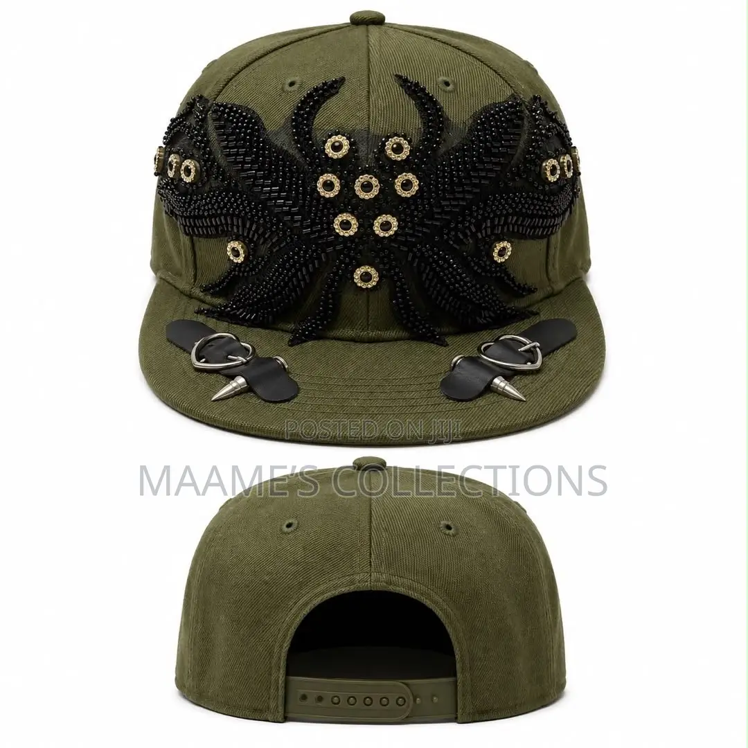 Luxury Studded Designer Snapback Cap – Eye-Catching Statement Style