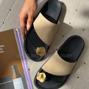 Luxury Black and Brown Flat Sandals