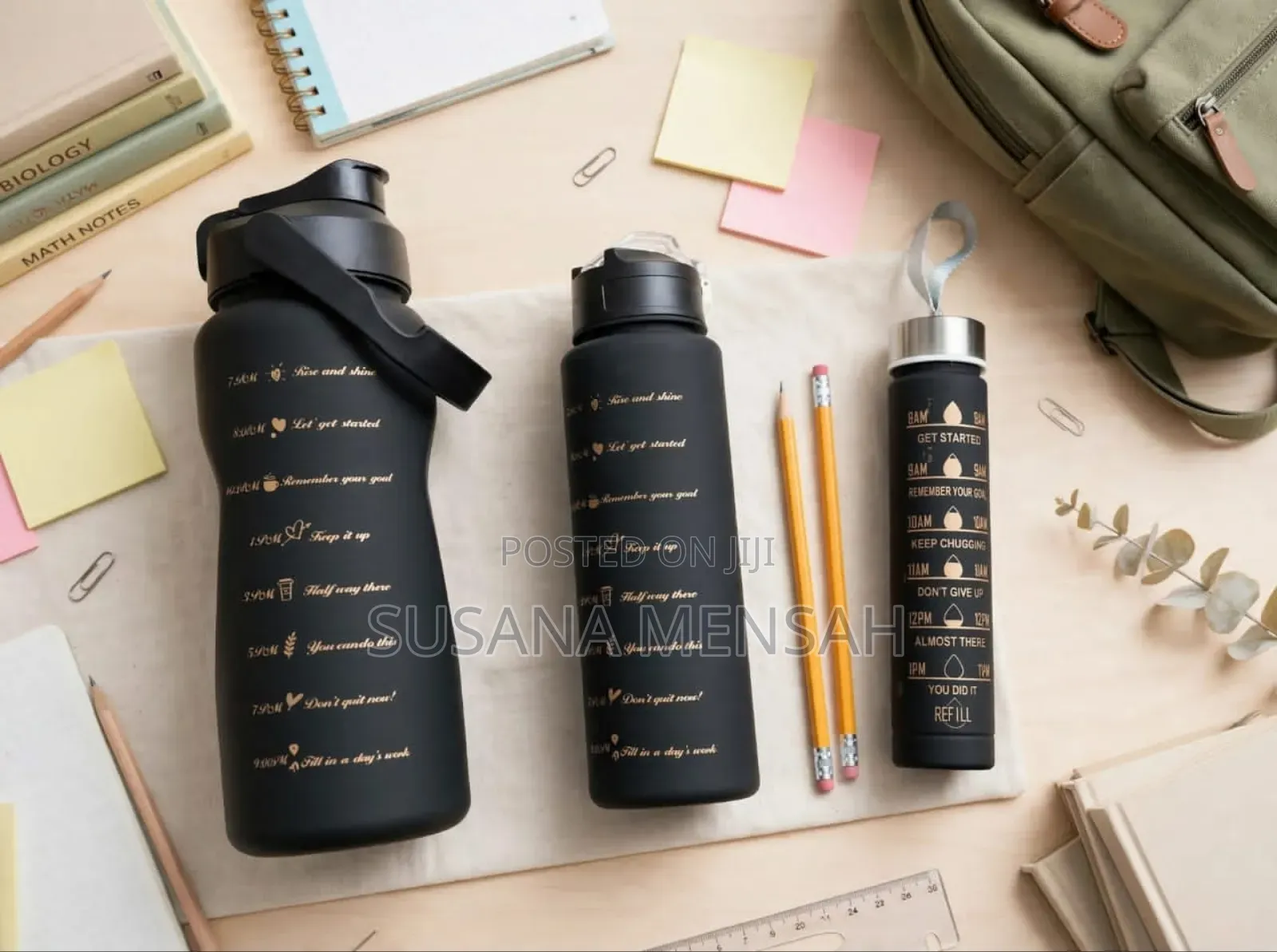 3-in-1 Motivational Water Bottle