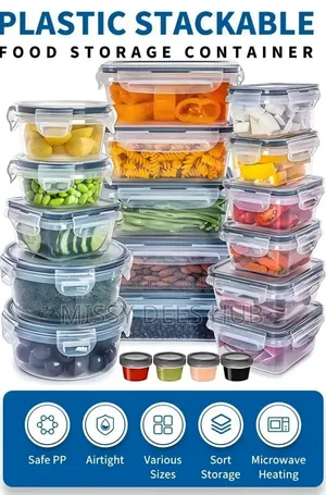 22pcs Plastic Preping Storage Bowls With Stickers