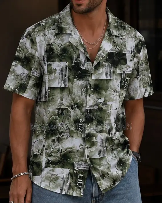 Men’s Stylish Printed Short-Sleeve Shirt