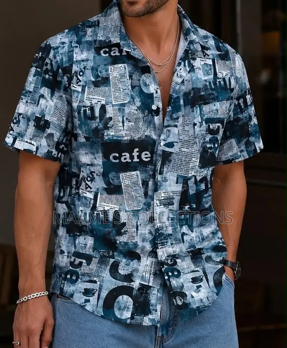 Men’s Stylish Printed Short-Sleeve Shirt