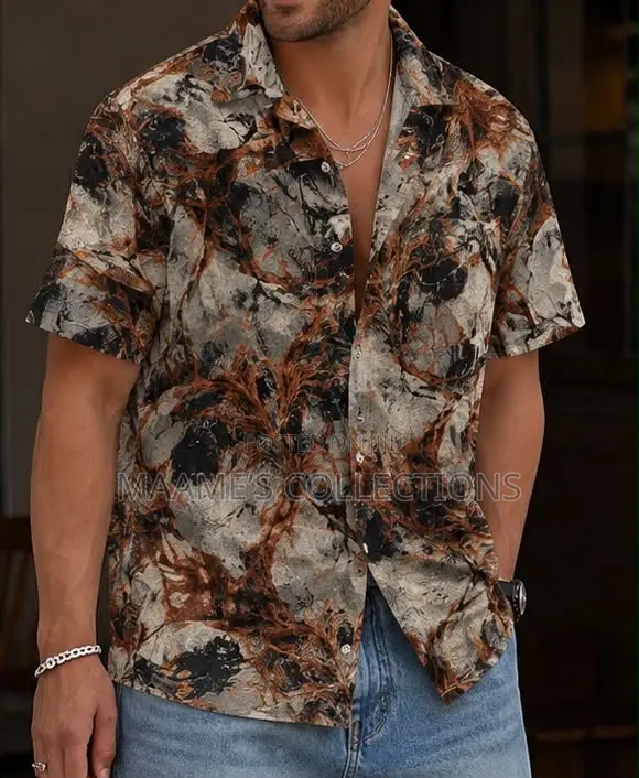 Men’s Stylish Printed Short-Sleeve Shirt
