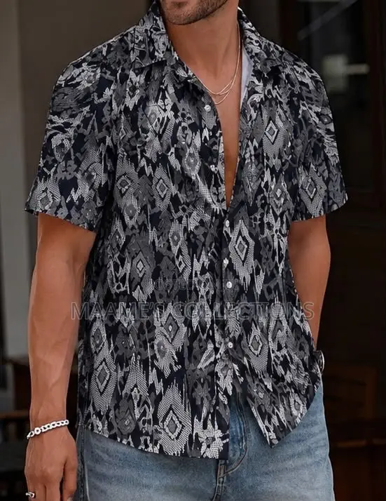 Men’s Stylish Printed Short-Sleeve Shirt