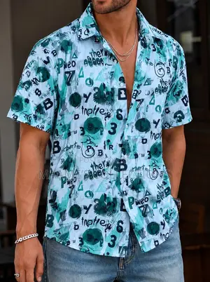 Men’s Stylish Printed Short-Sleeve Shirt