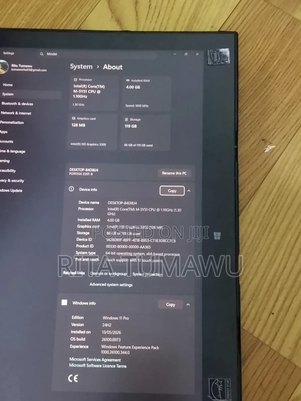 Laptop Toshiba 4GB Intel eMMC 128GB