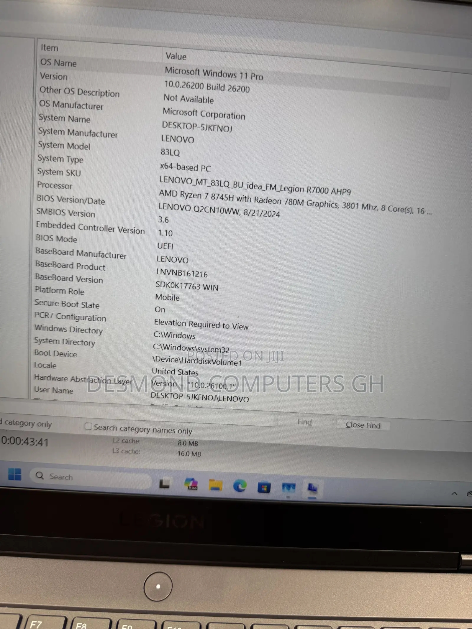 Laptop Lenovo Legion Pro 7 16GB AMD Ryzen 7 SSD 512GB