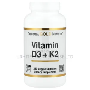 California Gold Nutrition Vitamin D3+ K2, 240 Veggie Capsules