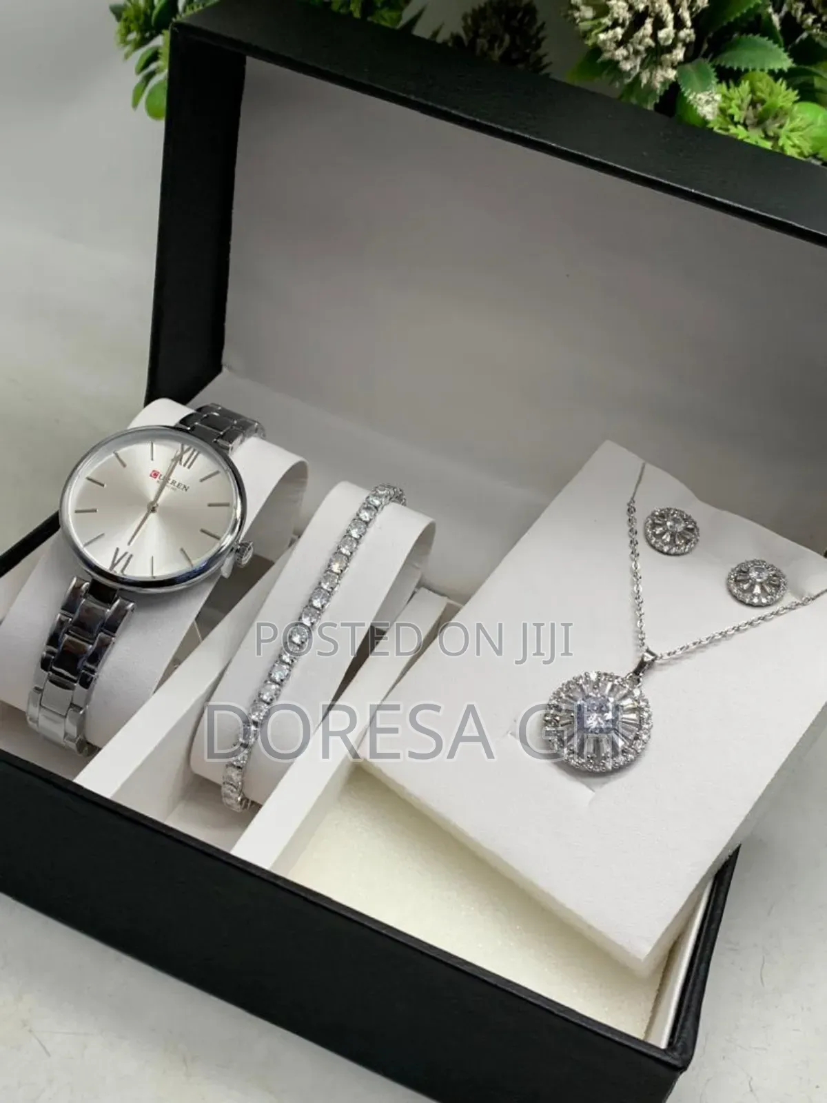 Curren Ladies Watch,Necklace Bracelet Set – Elegant Gift Set for Her