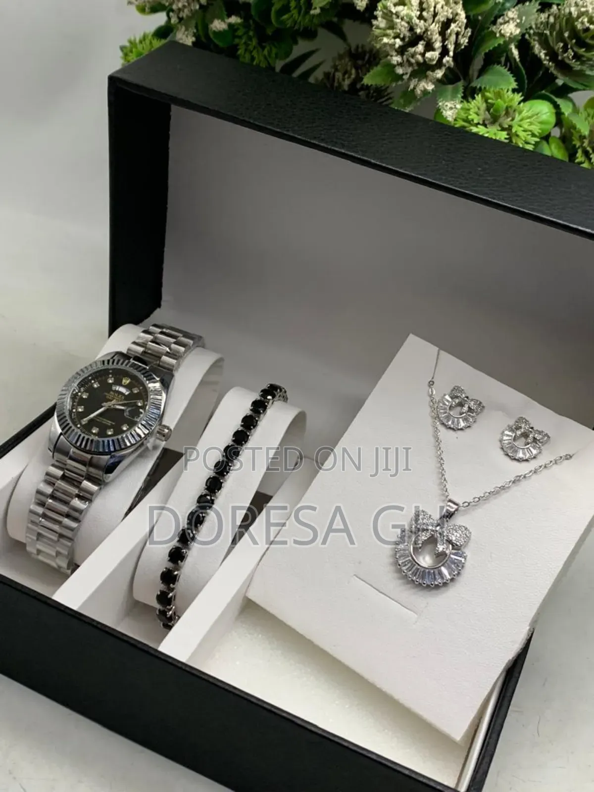 Ladies Rolex Watch & Jewellery Set | Bracelet, Earrings & Necklace Set