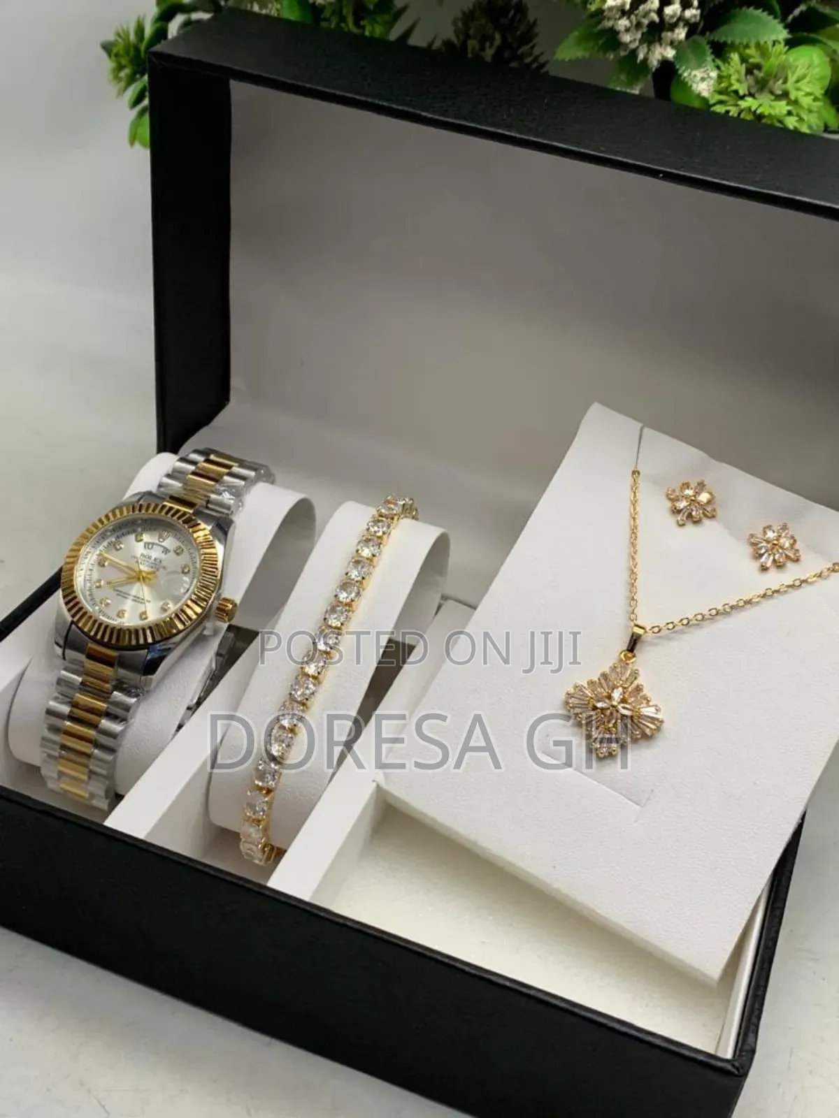 Ladies Rolex Watch & Jewellery Set | Bracelet, Earrings & Necklace Set
