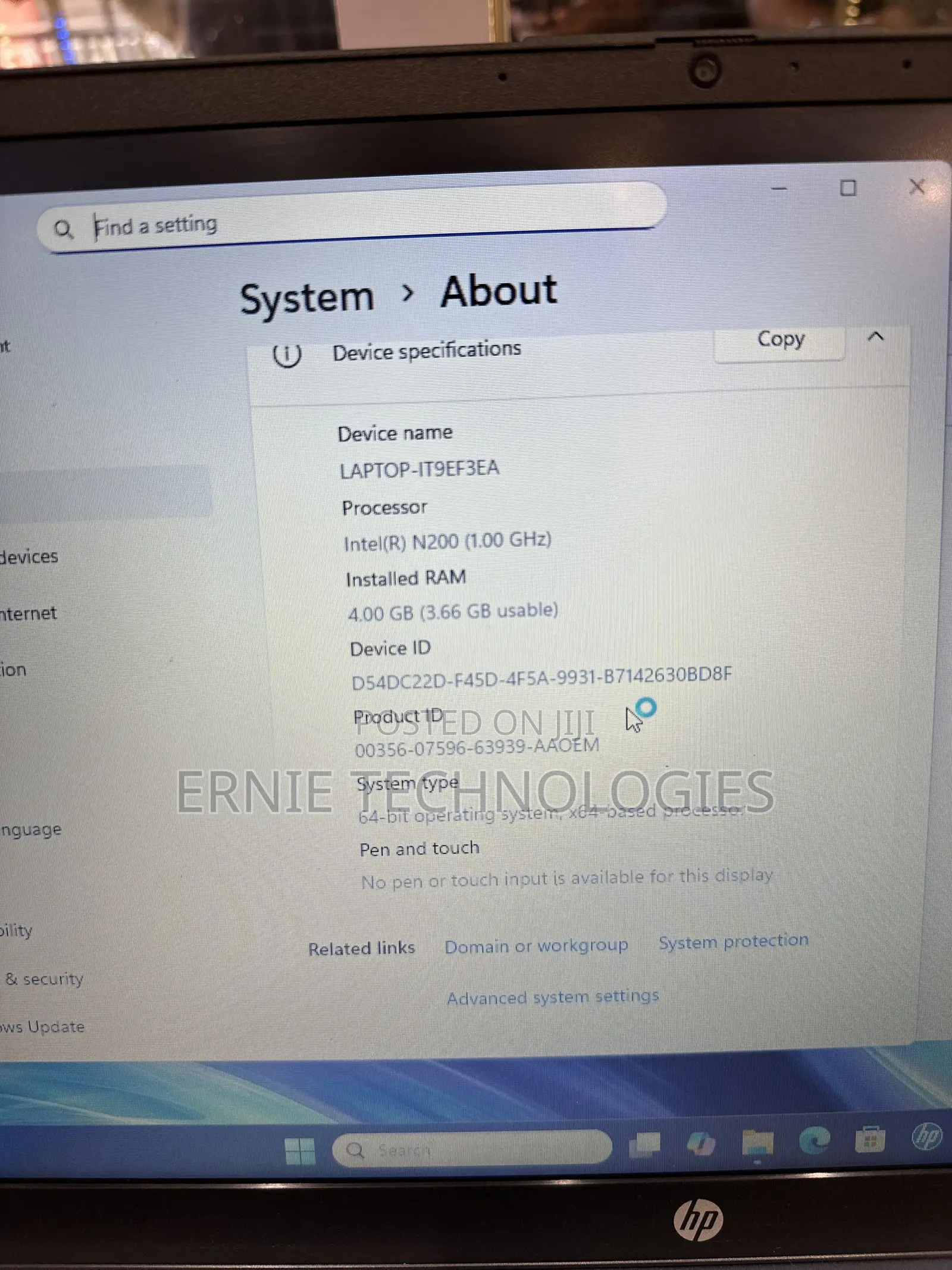 Laptop HP 15 4GB Intel SSD 128GB