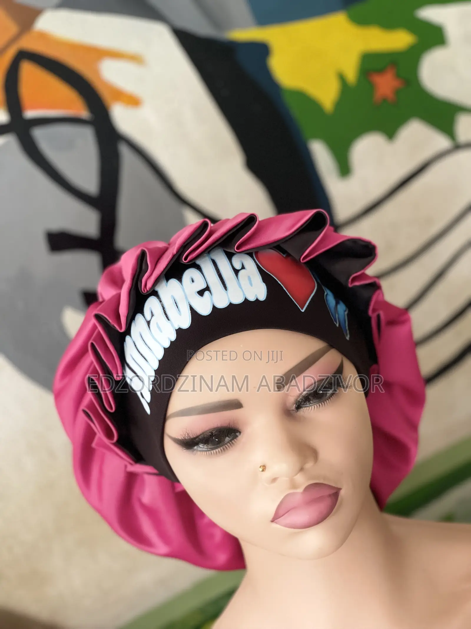 Customized and Uncustomized Satin Bonnet