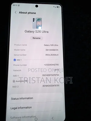 Samsung Galaxy S26 Ultra 5G 256 GB Blue