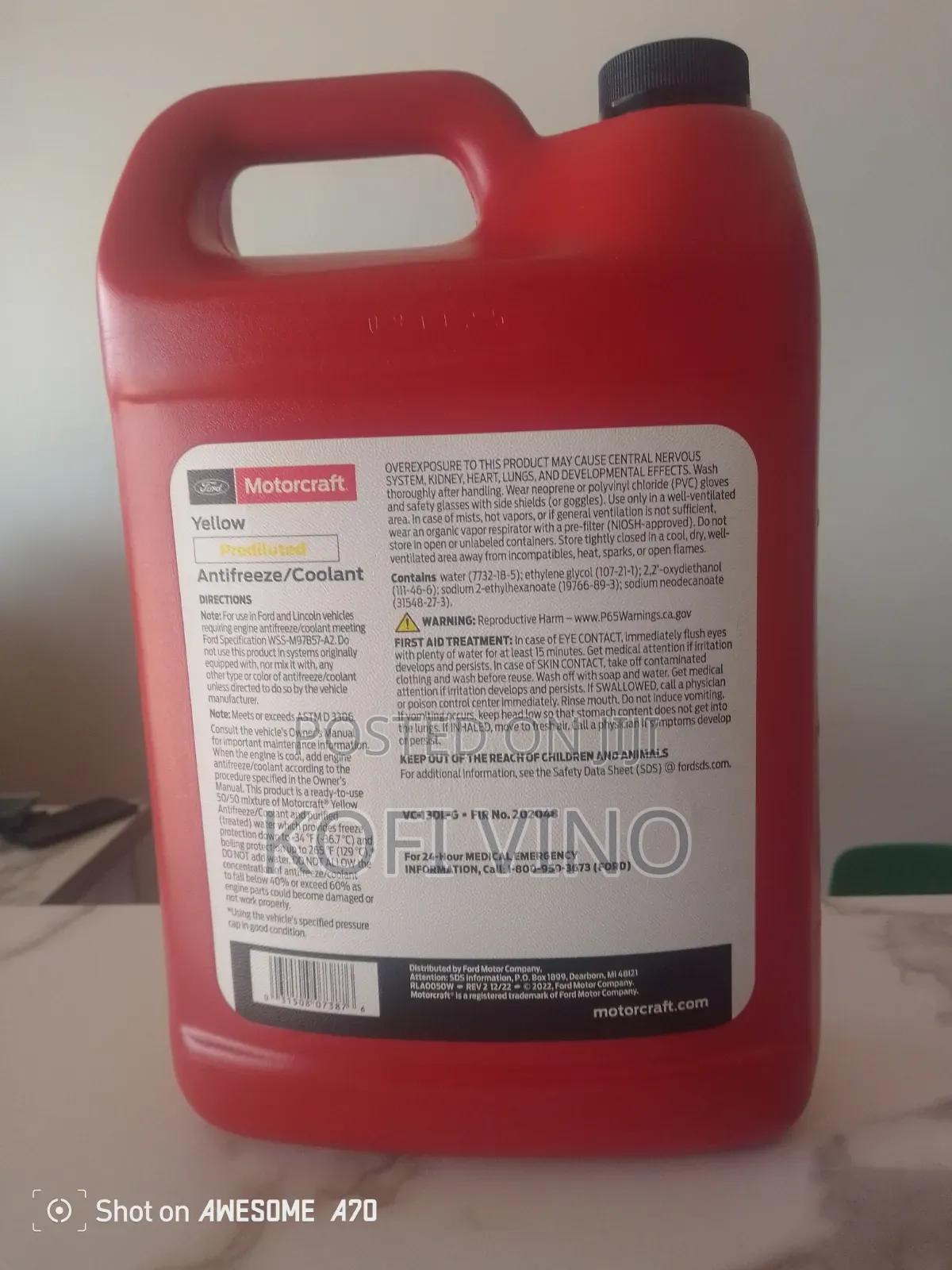 Motorcraft Coolant Yellow Prediluted 50/50
