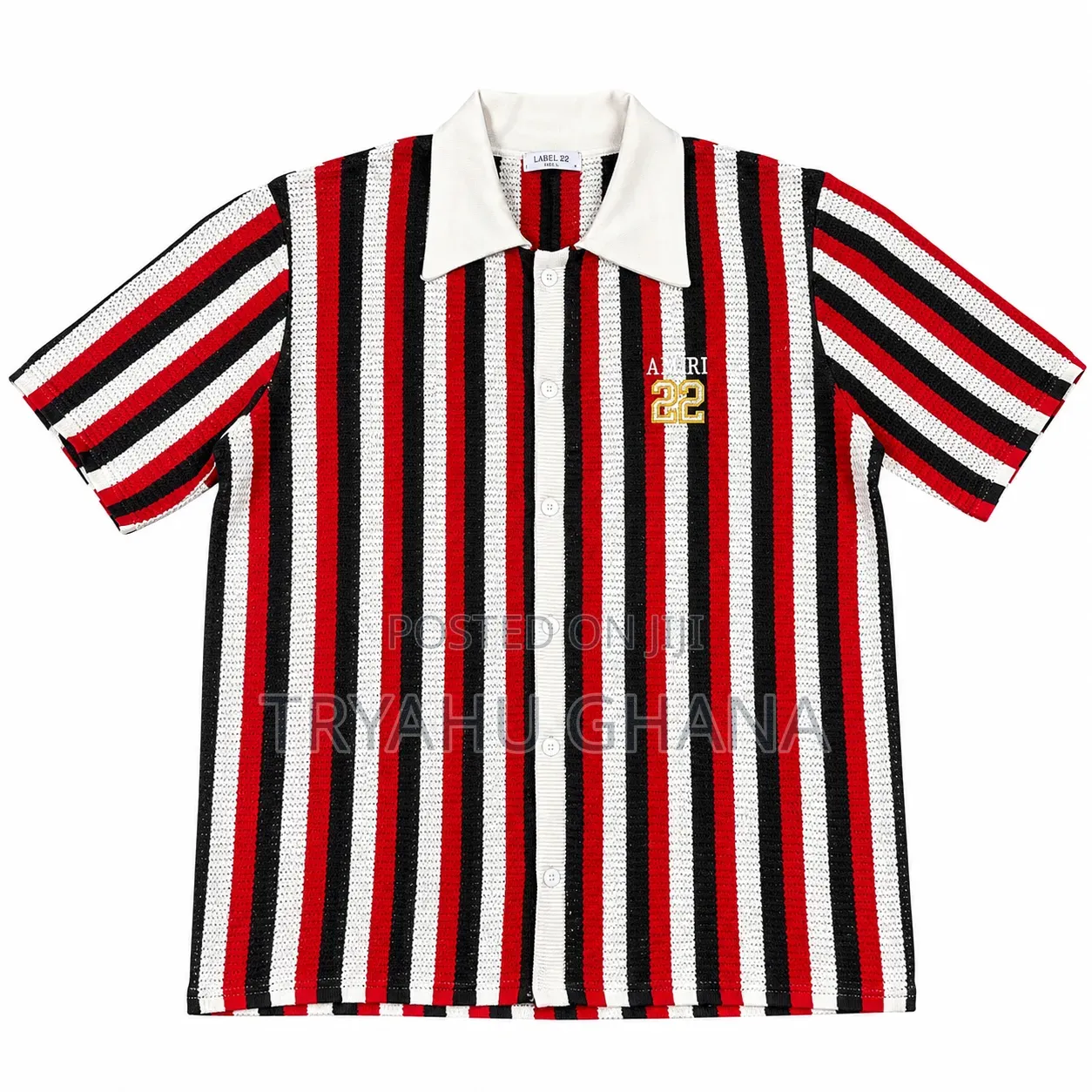 Simple Red and White Amiri Shirt for Sale